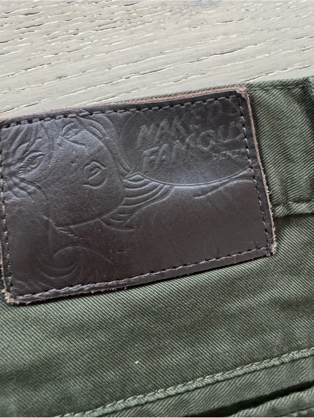 Naked & Famous Slim Chino green stretch twill Japanese Sz 30